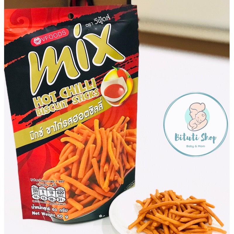 Snack bim bim que Mix Vfoods Thái Lan 60g vị tỏi ớt cay