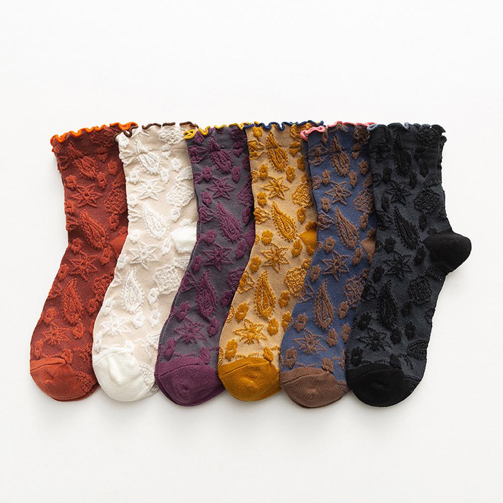 AROMA Vớ Thể Thao Dài Thoáng Khí In Hoa Nhiều Màu Mới Hàn Quốc Cho Nữ