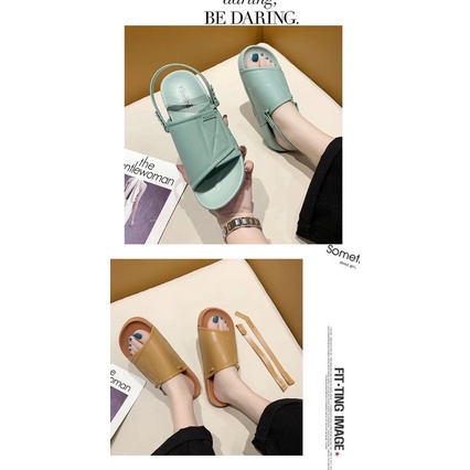 Giày sandal nữ đi học đế cao 3 phân ulzzang đẹp HAVAVA SD006