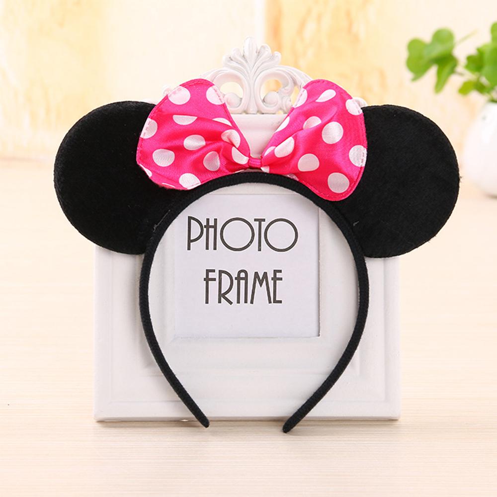 Băng Đô Cài Tóc Hình Tai Chuột Mickey Minnie Dễ Thương