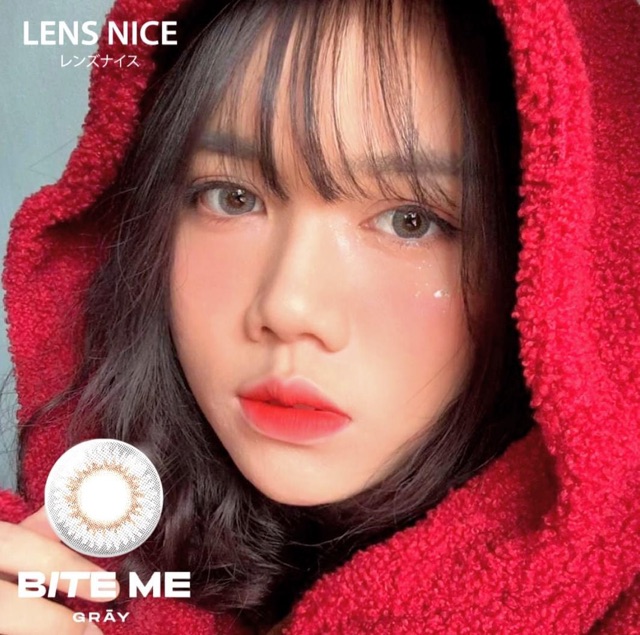 Kính áp tròng Bite me gray 0 độ Kính Áp Tròng FAIRY SHOP CONTACT LENS