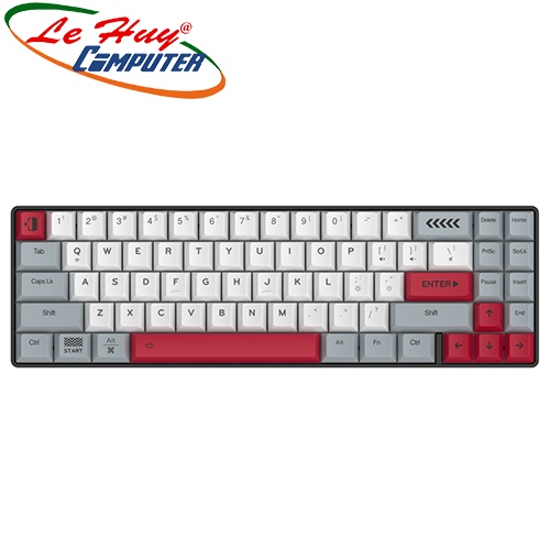 Bàn phím cơ không dây DAREU EK871 GREY-WHITE (Brown/Red Switch)