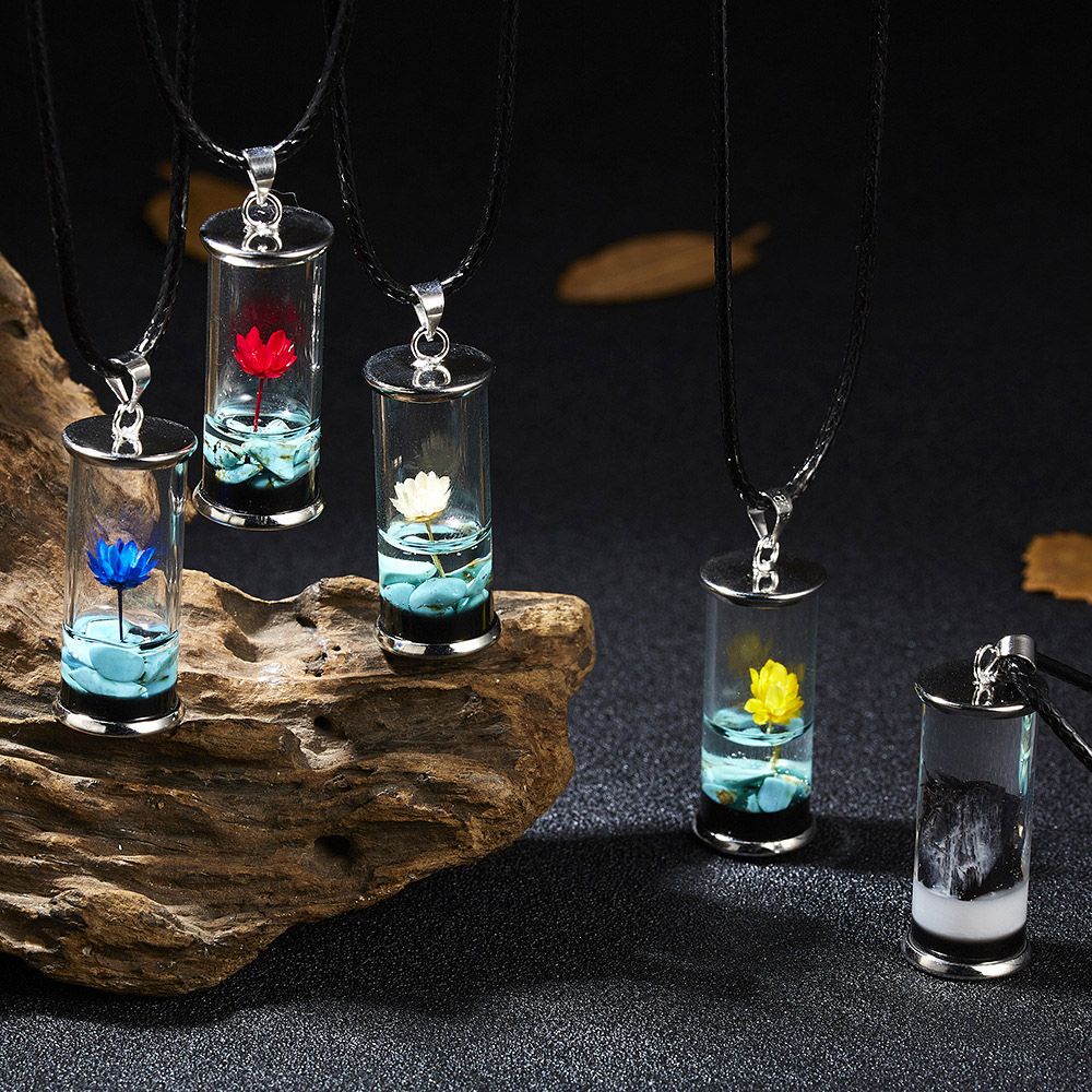 Vòng cổ mặt lọ điều ước thủy tinh trong suốt phát sáng độc đáo