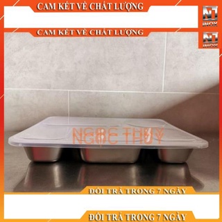 Khay cơm phần 5 ngăn inox cao cấp