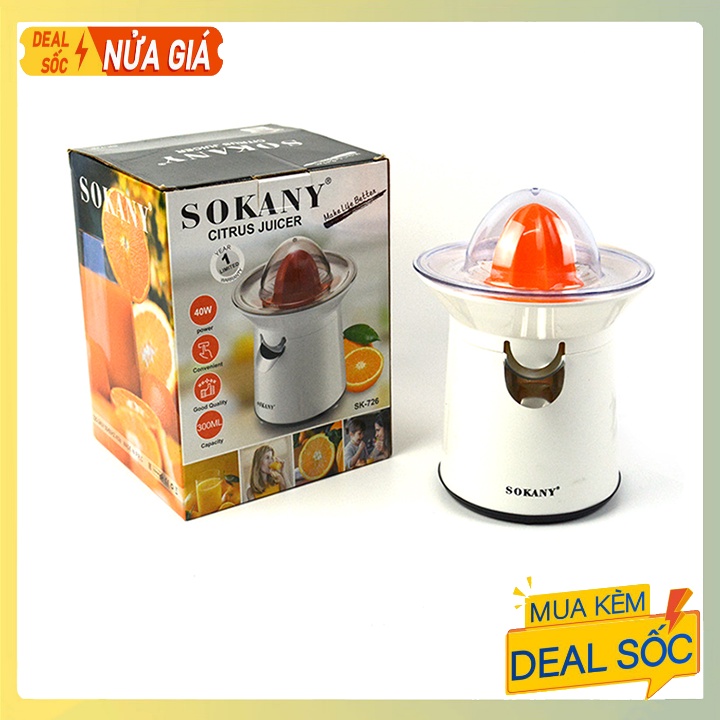 Dụng cụ vắt cam gia đình, máy vắt cam tự động Sokany SK726 Chính hãng