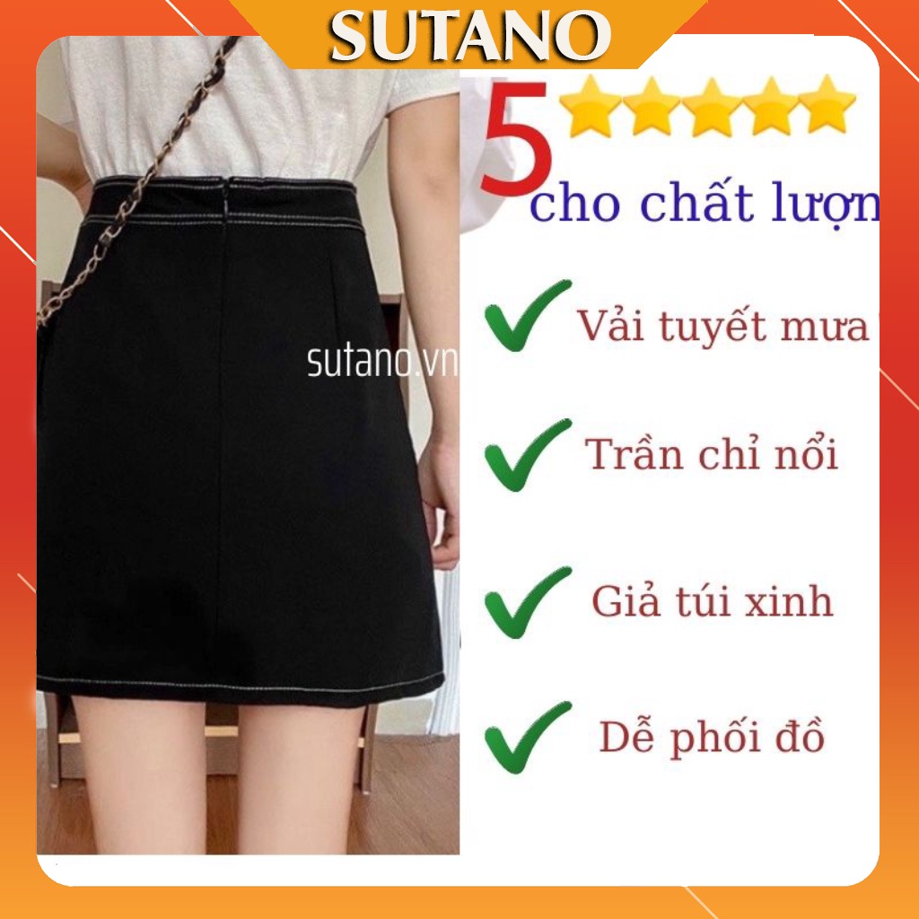 [XẢ SỐC] Chân váy chữ a chân váy ngắn nữ trần chỉ nổi giả túi thời trang CV451 SUTANO