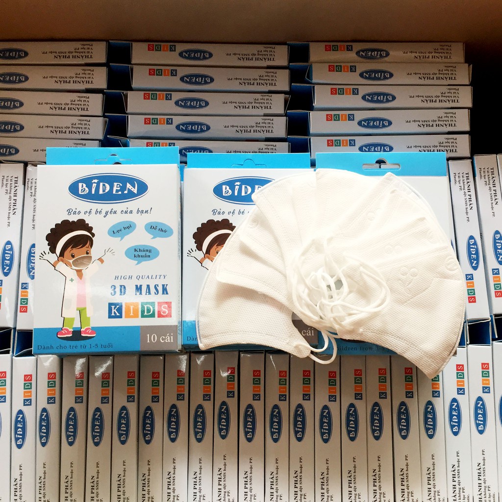 Khẩu trang kháng khuẩn trẻ em BIDEN 3D Mask Kids (10c/hộp)