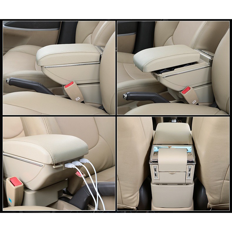 Hộp tỳ tay xe ô tô Suzuki Swift - Tích hợp 7 cổng USB