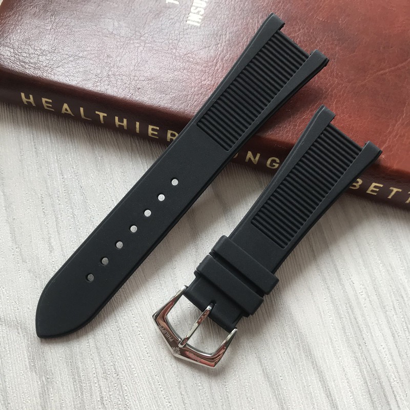 Vòng Tay Bằng Silicon Pp Có Rãnh Cho Đồng Hồ Thông Minh Patek 5711 5712G Nautilus 24mm