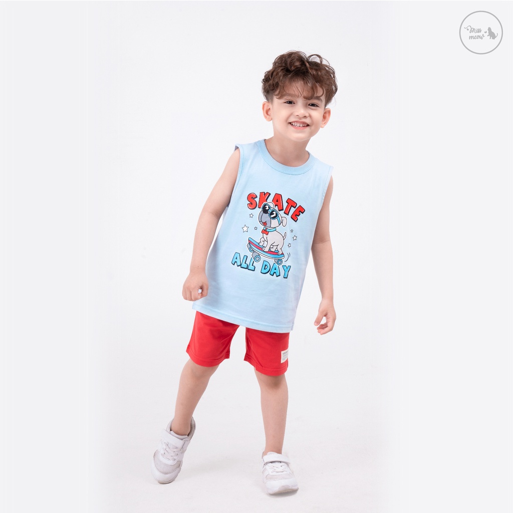 Áo thun ba lỗ sát nách cho bé trai size đại Bigfox chất cotton mềm mịn, họa tiết ngộ nghĩnh từ 3 đến 8 tuổi 20kg 25kg