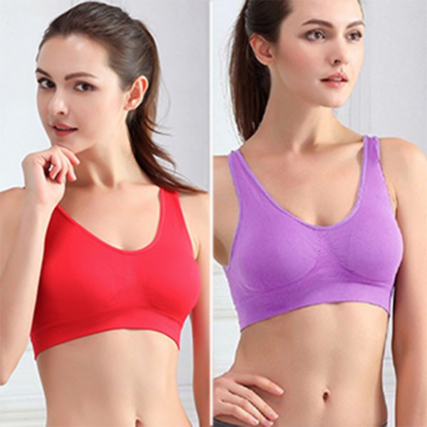 [Baywellfashion]Áo ngực thể thao chất liệu nylon màu trơn năng động cho nữ