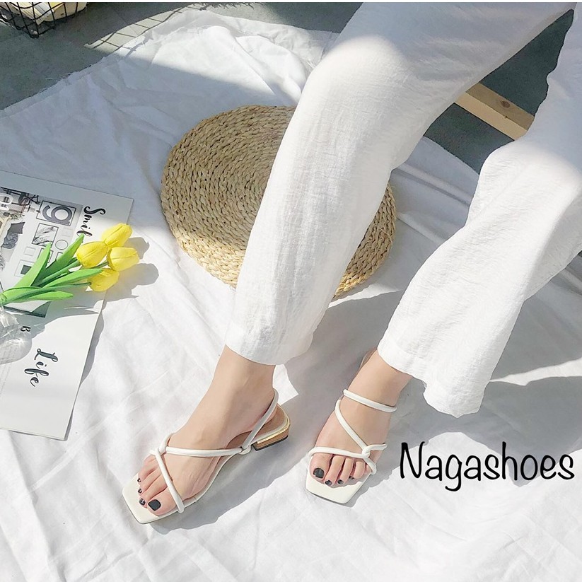 DÉP NAGASHOES QUAI CHÉO ĐẾ GỖ 2CM NAD73