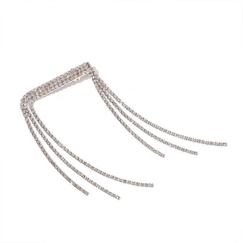 Kẹp Tóc Tua Rua Dài Đính Đá Chống Trượt Hóa Trang