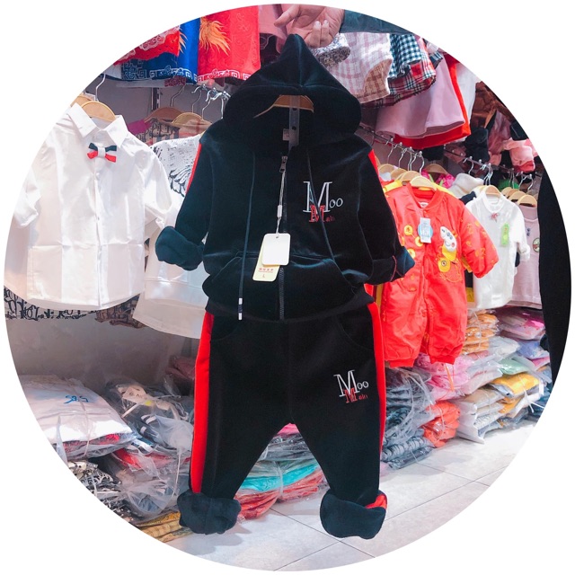 Bộ nỉ nhung cho bé size 20-38kg