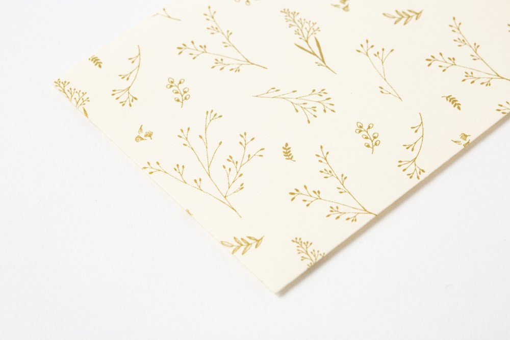 Set 4 Phong Bì ARTBOX Hàn Quốc Màu Ngà Họa Tiết Lá Vàng