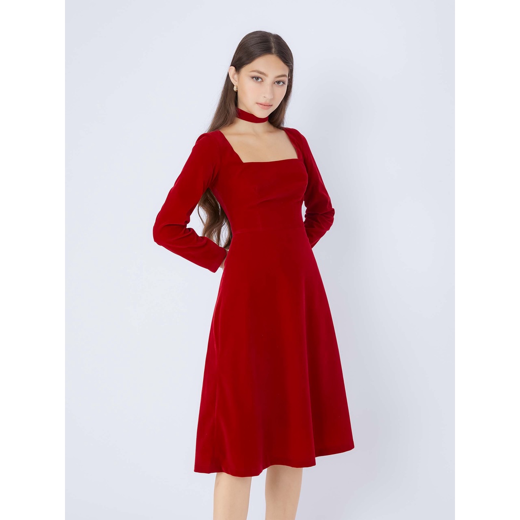 Đầm Nữ Dài Victoria Velvet , Chất Vải Nhung Thoải Mái , WDD000145 ,SOMEHOW