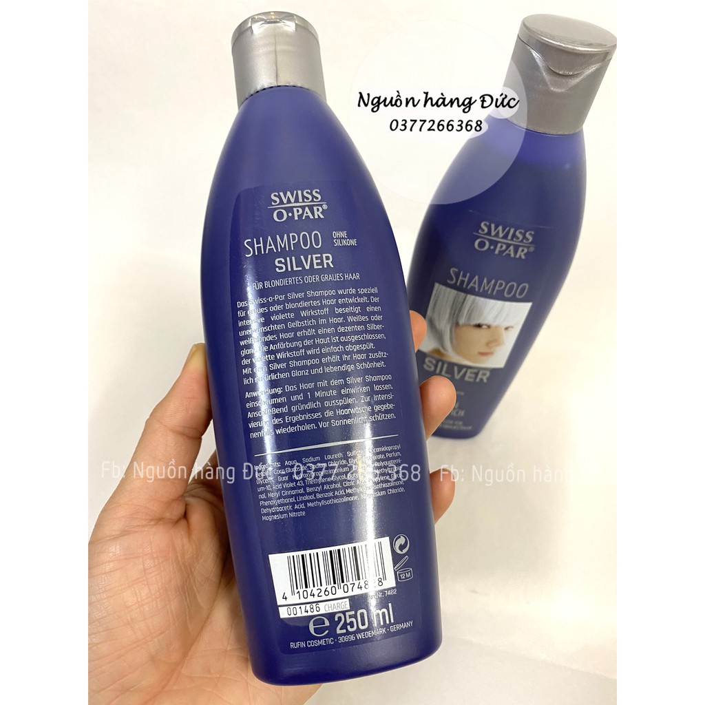 Dầu gội xả tím khử vàng Syoss Đức Swiss Silver Shampoo - Nguồn hàng Đức