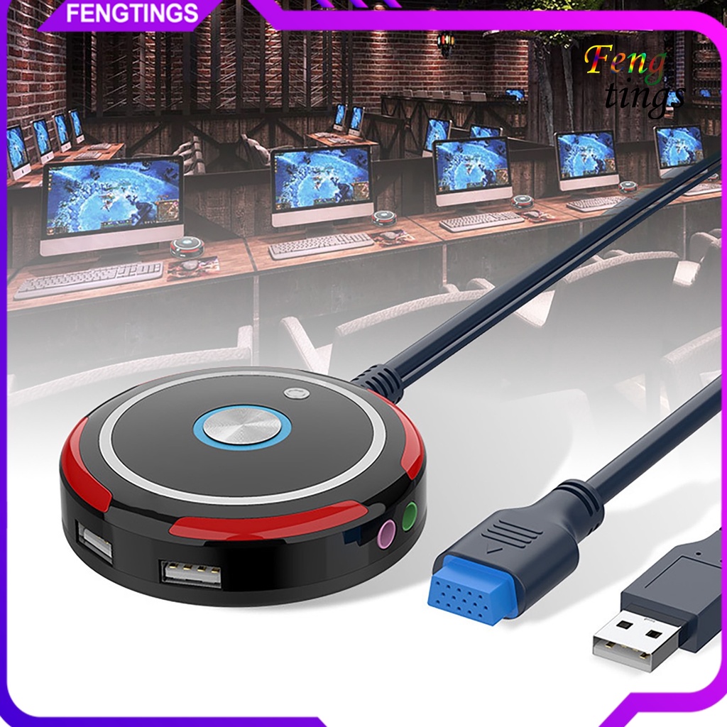 Công tắc nguồn hai cổng USB 2 giao diện âm thanh cho PC máy tính