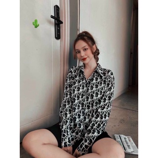 Áo sơ mi tay dài DIOR kate lụa mát mẻ