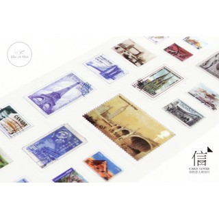 【B5】 STICKER STAMP VINTAGE CHỐNG NƯỚC