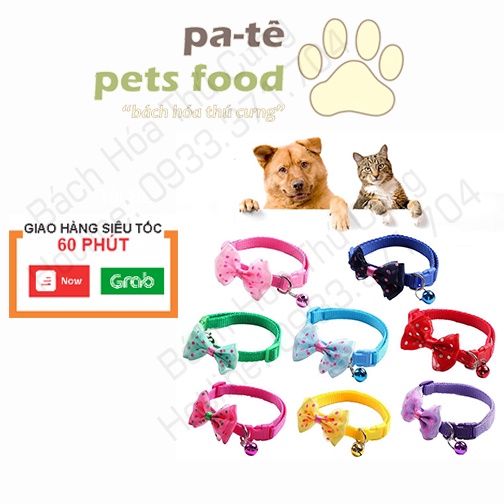 [Mã PET50K giảm Giảm 10% - Tối đa 50K đơn từ 250K] Vòng cổ nơ dễ thương kèm chuông cho chó mèo nhiều màu