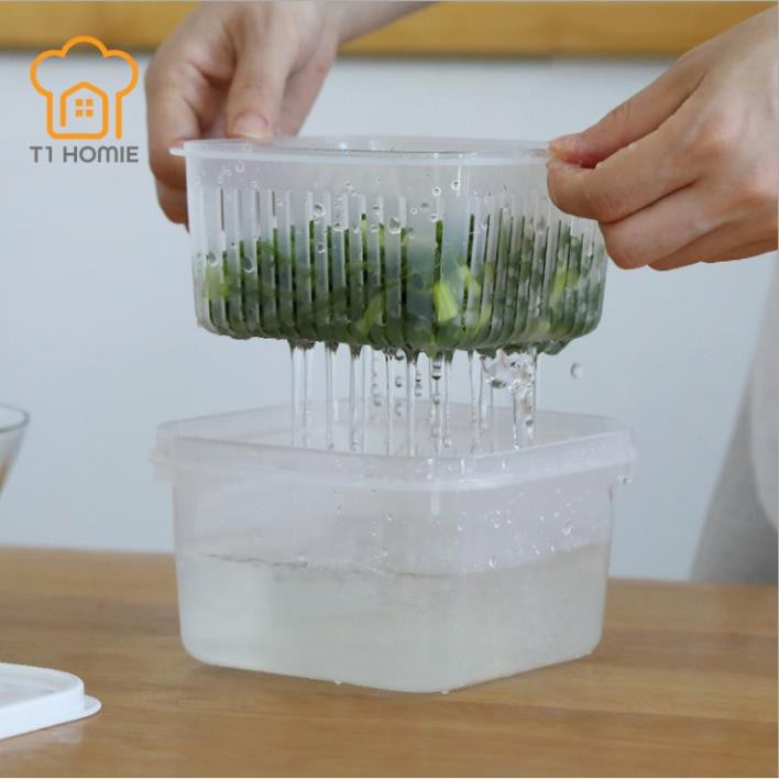 HỘP BẢO QUẢN RAU QUẢ - HÀNH - GỪNG - CÓ LỖ THOÁT NƯỚC,NẮP ĐẬY KÍN . | BigBuy360 - bigbuy360.vn