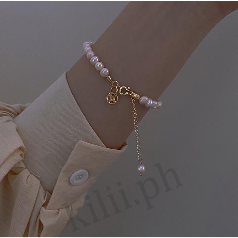 Vòng Tay May Mắn Đính Hạt Ngọc Trai Thời Trang Dành Cho Nữ