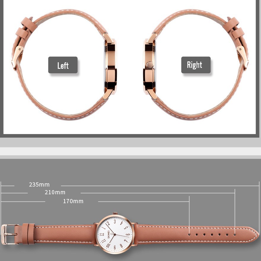 Đồng Hồ SKMEI 1463 Máy Quartz Dây Da Chống Thấm Nước 3Bar Thời Trang Cho Nữ | BigBuy360 - bigbuy360.vn