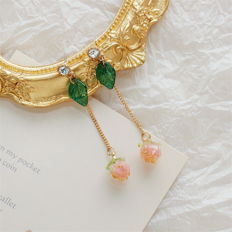 Khuyên Tai Dáng Dài Đính Ngọc Trai Xinh Xắn Phong Cách Hàn Quốc