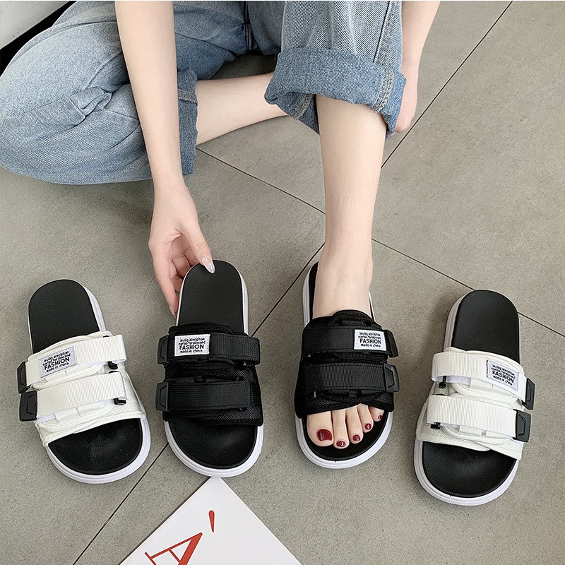 Dép nữ và nam unisex Fashion inviti quai dán 2 màu