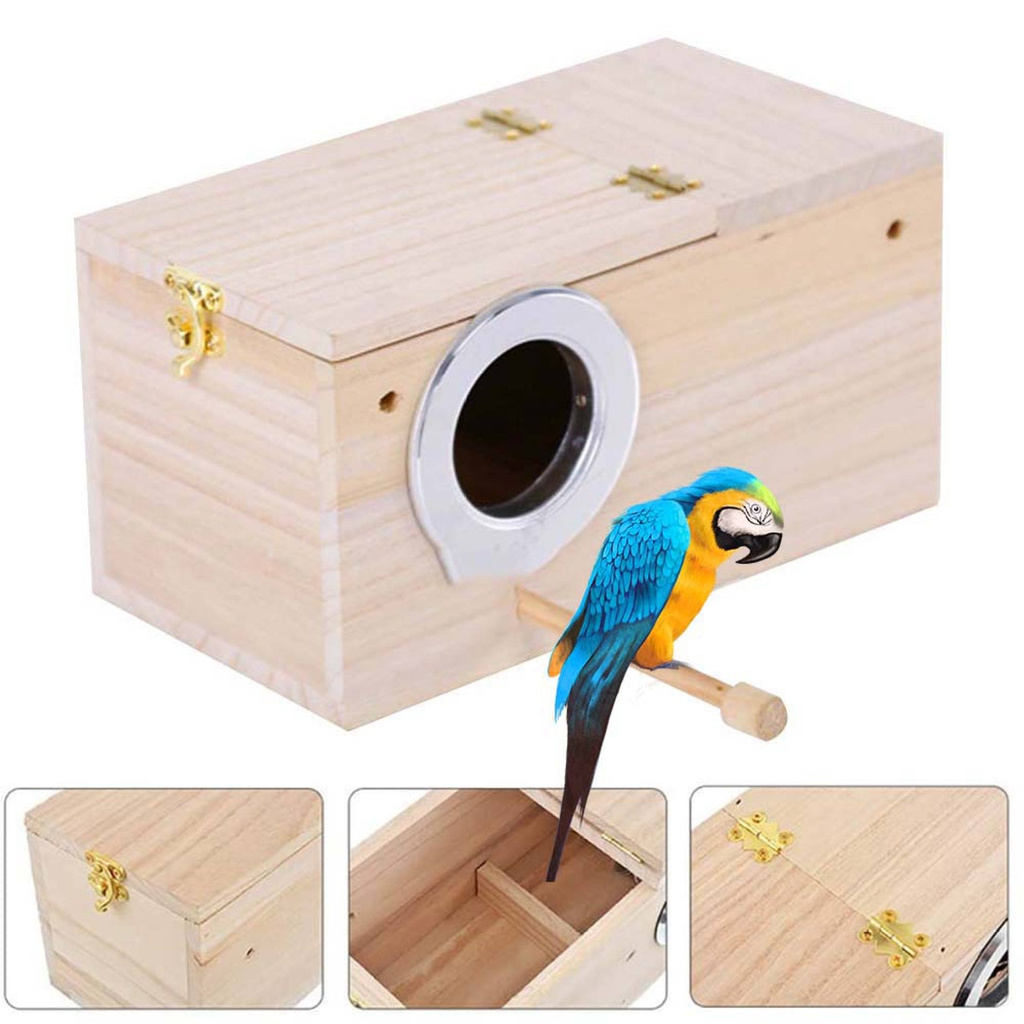 Vẹt Đuôi Dài Gỗ Accieey Hộp Tổ Chim Tình Yêu Nhà Cho Chim Thú Cưng Giao Phối Giống Nhà-168