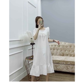 Váy bầu đầm bầu suông dáng công sở dài 45-68kg