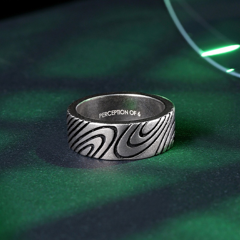 Nhẫn Lớn Nam nữ Sọc bất thường Sáng tạo Cổ điển Làm như cũ Bạc Thái Phong cách Vòng đuôi Âu Mỹ Phong cách NH-196