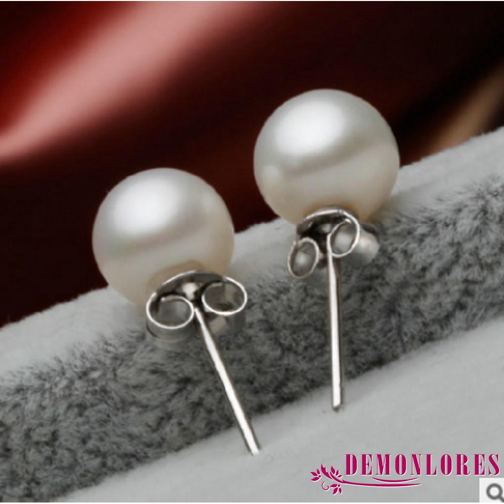 Đôi hoa tai kiểu ngọc trai nhân tạo 8-9mm độc đáo dành cho nữ