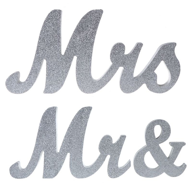Bộ Chữ Mr Mrs Màu Trắng Trang Trí Bàn Tiệc Cưới