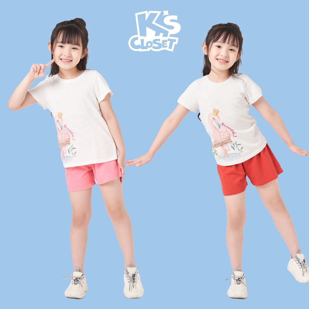 Bộ Quần Aó Cộc Tay Cho Bé Gái Chất Liệu Cotton K's Closet (03-09 Tuổi) K382ONS TMMN