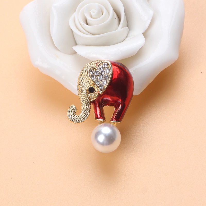 Ghim Cài Áo Hình Chú Voi May Mắn Đính Đá Nhân Tạo Dễ Thương Cho Nữ