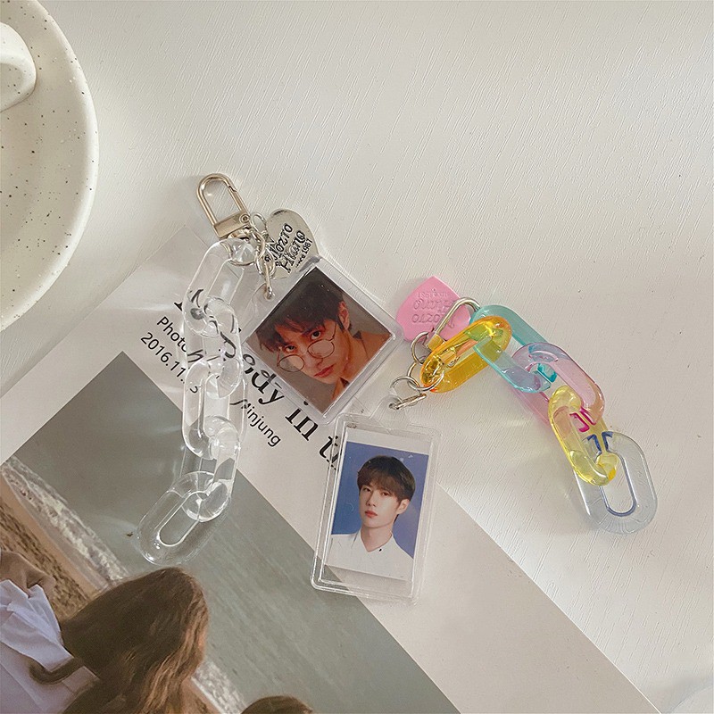 Phôi Móc Khoá Keyring Mica Treo Toploader Binder Handmade Hạt Cườm Card Balo Túi Xách Kpop BlackPink BTS Idol Confetti