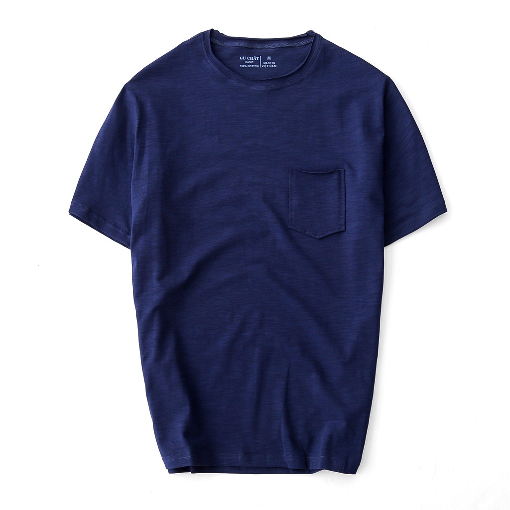 Áo Thun Nam Basic GU CHẤT, Chất Vải Cotton Chuẩn Xịn, Mềm Mại, Thiết Kế Túi Basic - GUTN11