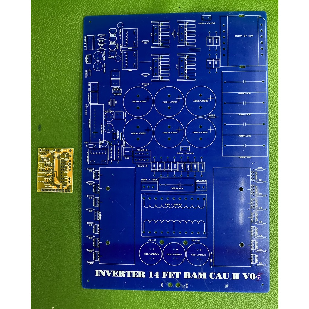 PCB bo mạch kích điện 14 fet đảo pha băm cầu H (sợi thủy tinh FR4)