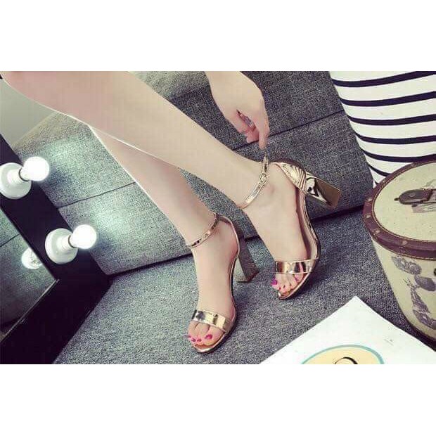 Sandal cao gót quai bóng phong cách hàn quốc cao 7cm - w53