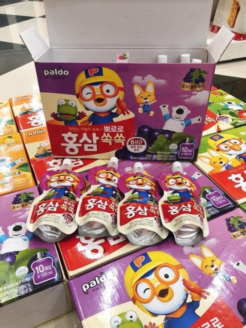 Hồng sâm hoa quả paldo pororo date t6/2020