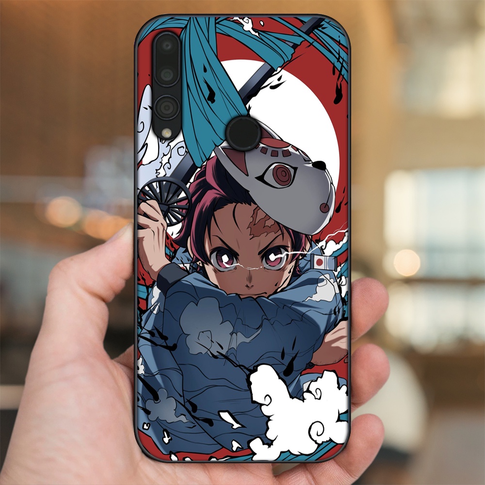 Ốp lưng Huawei Y9 Prime 2019 viền đen in hình Tanjiro Kimetsu No Yaiba