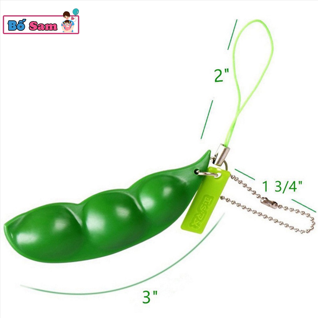 Móc chìa khóa hạt đậu xanh lá đáng yêu quà tặng giảm căng thẳng Shop Bố Sam