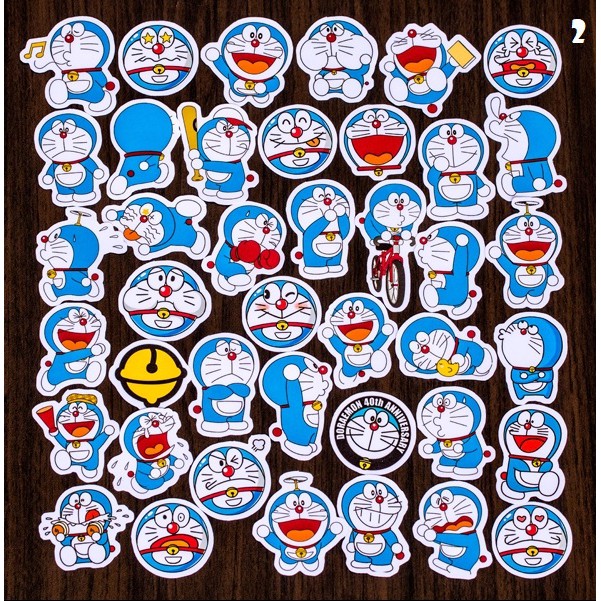 Sticker Doraemon Set 40 miến chống Nước Dán Vali, Laptop . . .