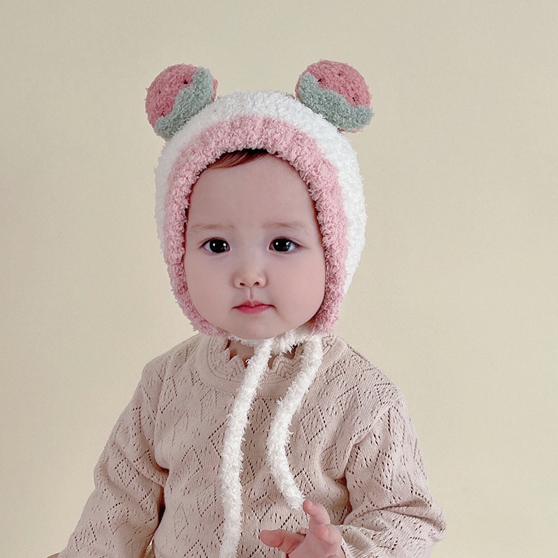 Mũ Beanie Vải Lông Mềm Mại Giữ Ấm Thời Trang Mùa Đông Cho Bé Trai Và Gái
