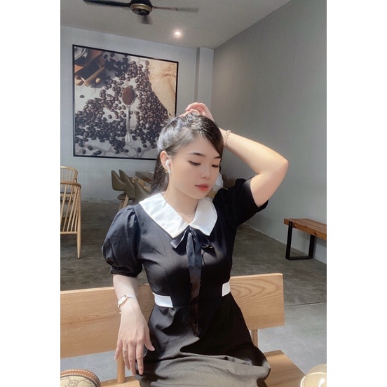 ĐẦM PHỐI CỔ TRẮNG LINA DRESS T219