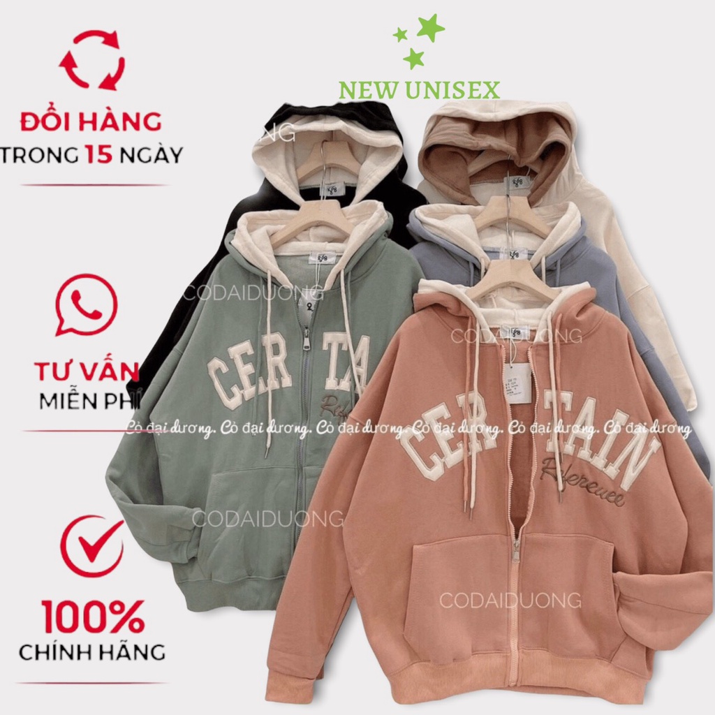 Áo hoodie nam nữ - Áo Khoác Nỉ Thu Đông Unisex kiểu dáng Chữ Nổi CERT AIN from rộng TP [NewUnisex]