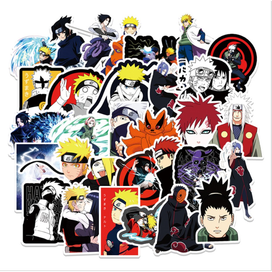 [Set 54 Cái] Sticker Anime Naruto dán trang trí laptop, mũ nón bảo hiểm, vali, xe tay ga, ván trượt