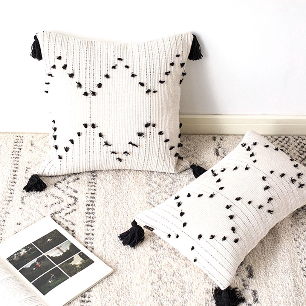 Vỏ Gối WMES15H Phối Tua Rua Mềm Mại Trang Trí Giường Ngủ / Sô Pha / Nông Trại